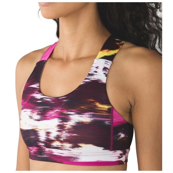 Lululemon 4 Womens Pigment Wind Berry Rumble Multi All Sport Bra - Picture 1 of 9